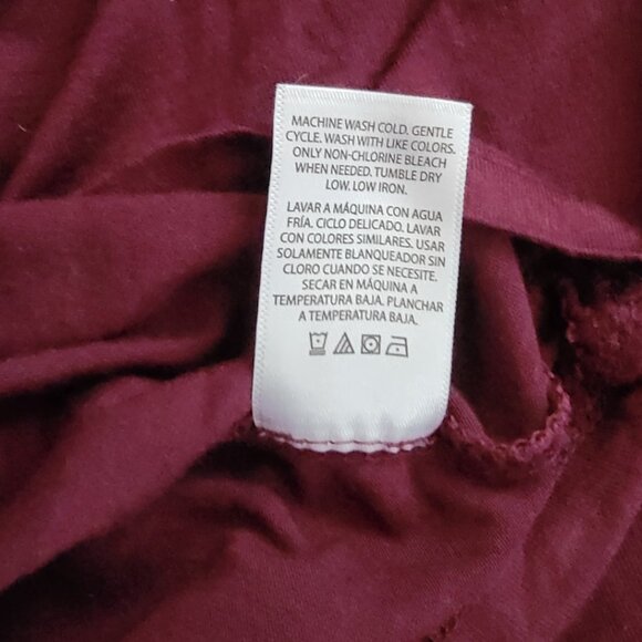 Terra & Sky Dark Purple 3/4 Sleeve Boho Top with Drawstring Tassel Ties Size 1X - Picture 5 of 5